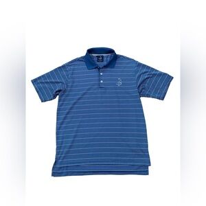 Pinehurst x Adidas Men’s Size M Blue Striped Golf Polo